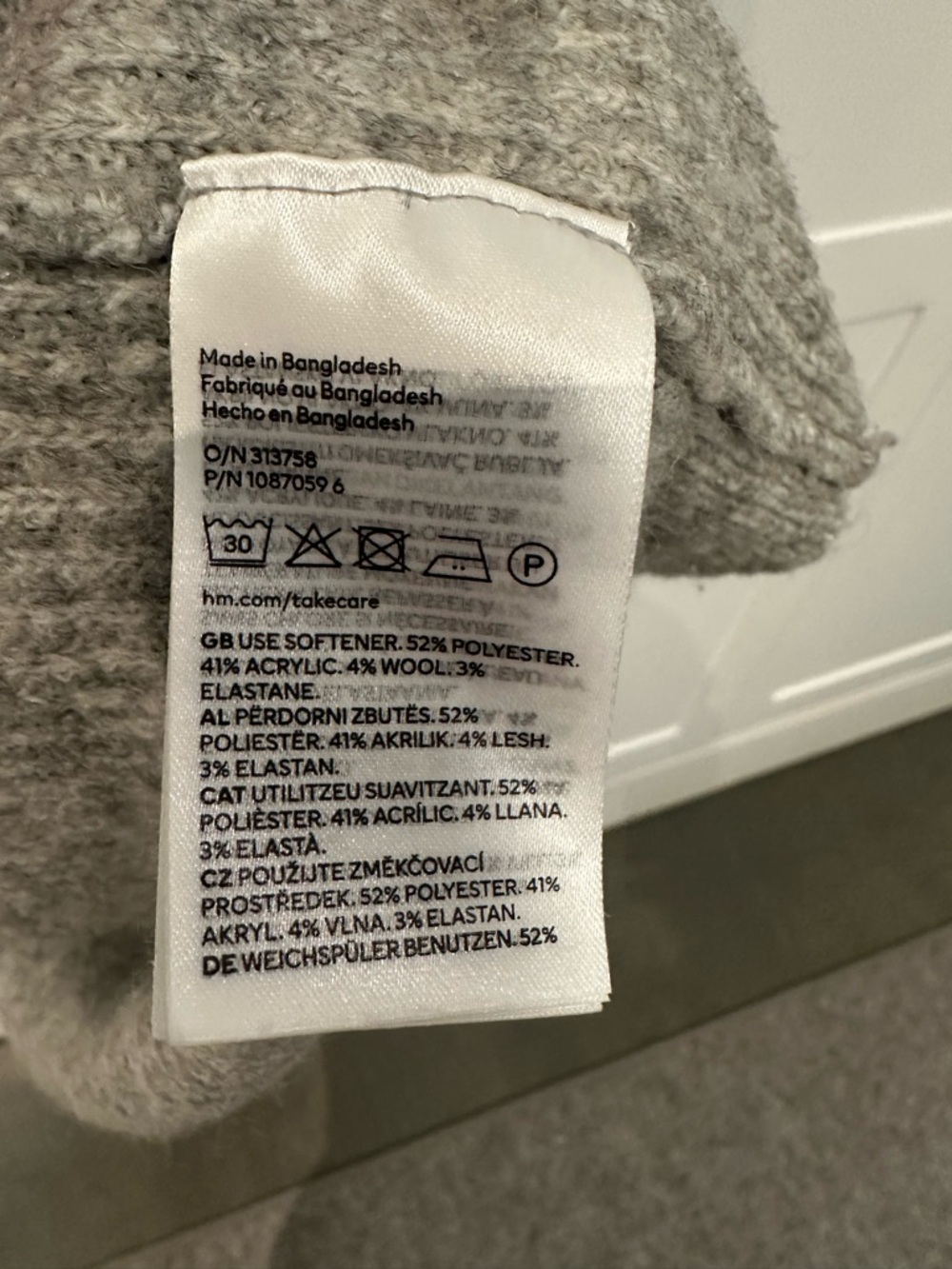 H&M Long Open-Front Ribbed Cardigan - Gray - Picture 4 of 8